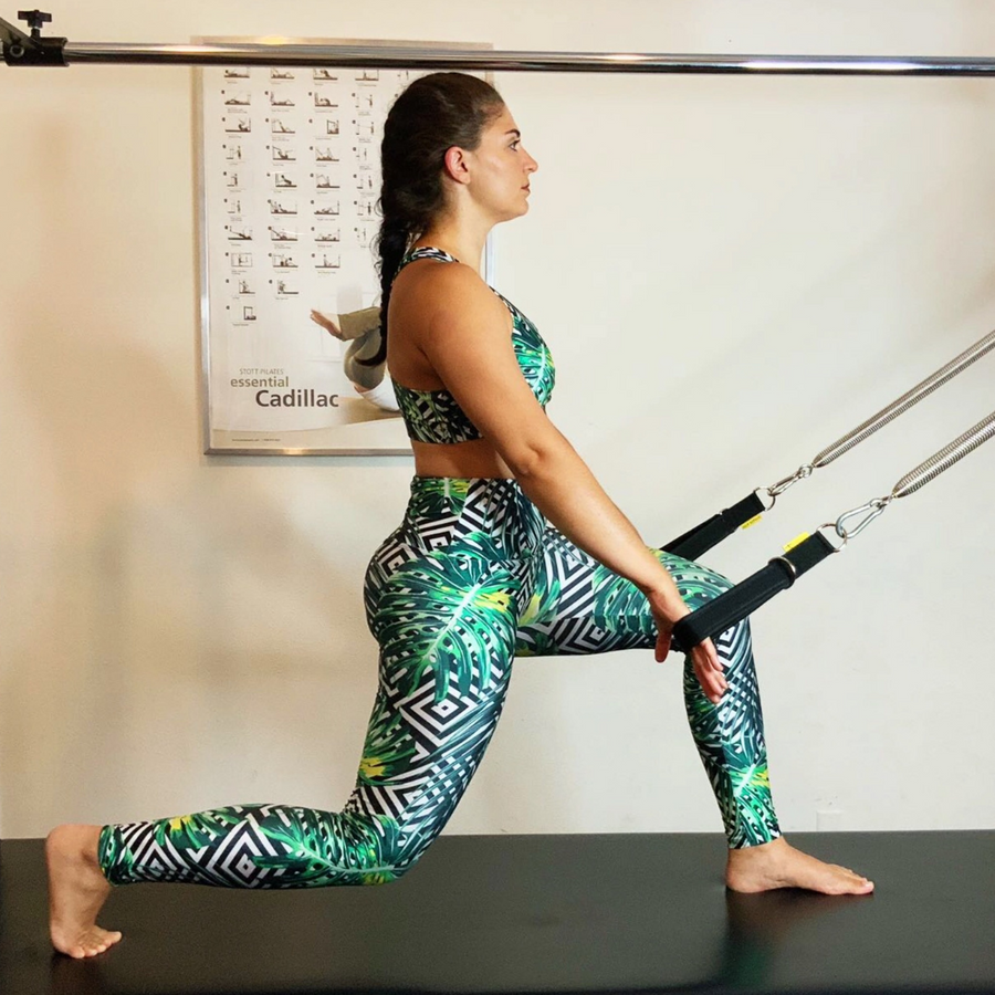 pilates merrithew Cadillac lunges with pilates loops