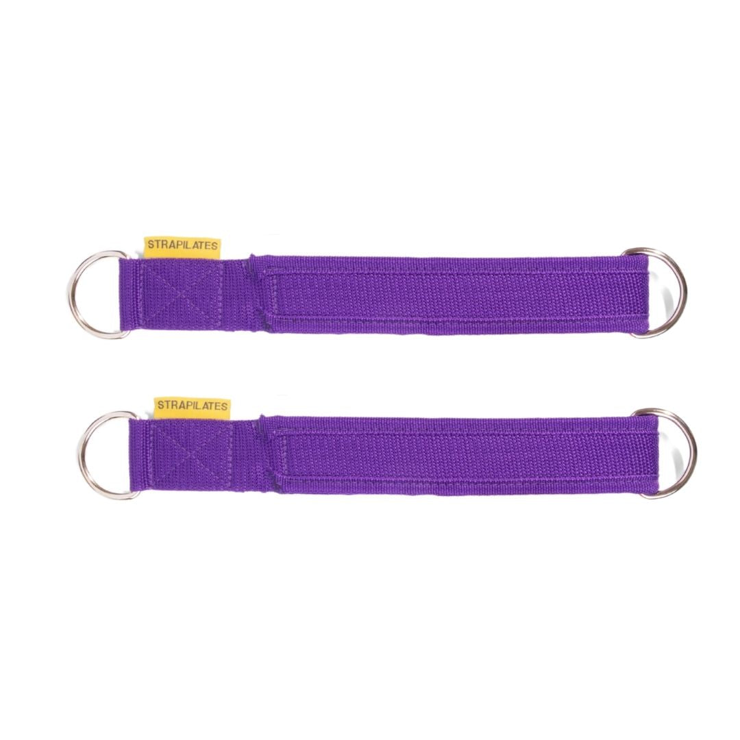 purple padded pilates loops for use on the  reformer and tower
